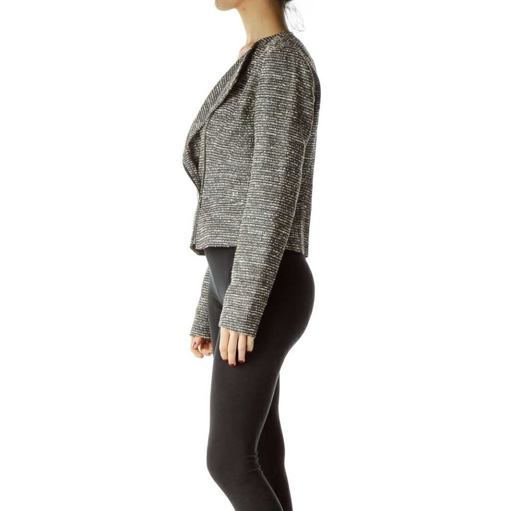 Tahari Brown Tweed Zippered Jacket - Picture 2 of 3